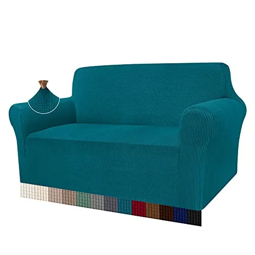 Granbest - Funda de sofá de Alta Elasticidad, diseño Moderno, Jacquard, elástica, para el salón, para Perros y Mascotas (2 plazas, Verde Negruzco)