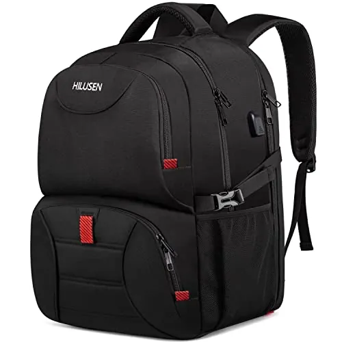 Mochila Hombre Grande 50L,Mochila Portatil 17 Pulgadas Mochila Negro
