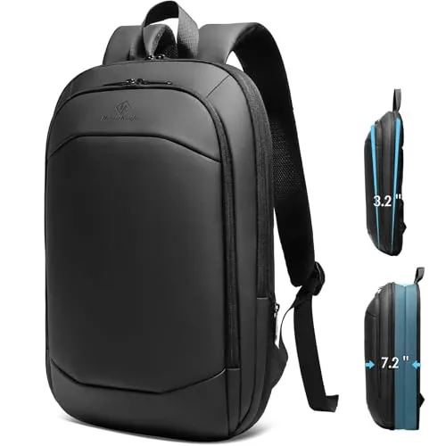 HEROIC KNIGHT Mochila Ordenador Portatil 15.6'' Expandible Impermeable Casual Compacta Ligera Delgada Elegante para Trabajo Universidad Casual Cremalleras YKK (20L Negro)