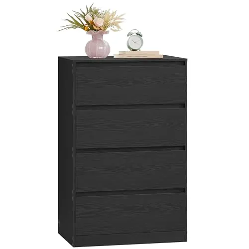 VASAGLE Cómoda de 4 Cajones para Dormitorio, 60,2 x 40,4 x 97,4 cm