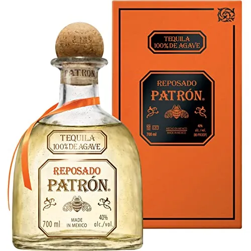 PATRÓN Premium Reposado Tequila, 100% agave, caja regalo, 40% vol., 70 cl