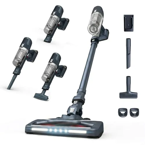 Rowenta XPert 6.60 - Aspiradora escoba versátil sin cable, con 3 funciones en 1 multiespacios, batería de litio, 2 velocidades, gatillo Boost, ligero y portatil, Azul oscuro RH6831