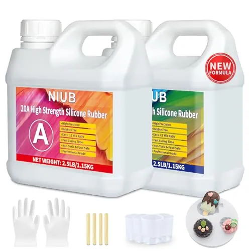 NIUB Kit Profesional de Silicone Líquida 20A, 2,3kg para Fabricación de Moldes