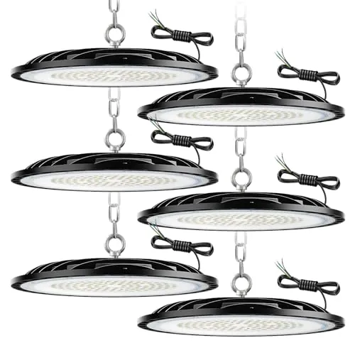 ZXICH UFO LED Lámpara de Alta Bahía,200W 30000LM Led Iluminación Comercial,6000K-6500K LED Iluminación de Almacén,IP65 Impermeable Naves Industriales Para Patio,Garaje,Fábrica,Taller