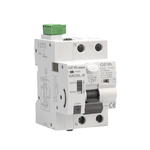 GEYA Reconectador automático con disyuntor de seguridad de dispositivo de reconexión automática RCCB RCD ELCB tipo A (Reconectador AC220V+Tipo A RCCB 2P-63A-100mA)