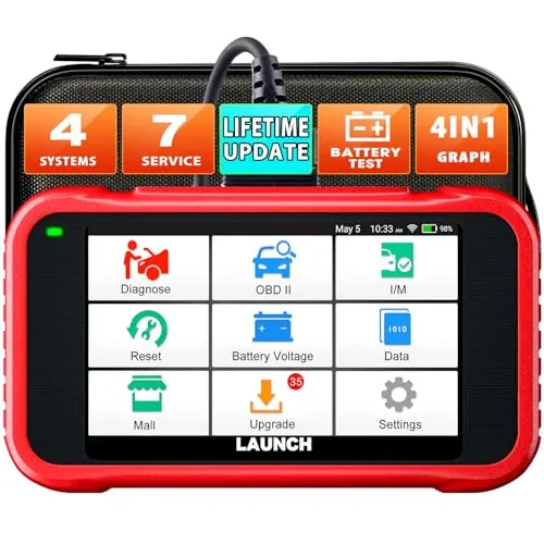 LAUNCH CRP123E V3.0 OBD2 Maquina Diagnosis Coche Multimarca Español con 4 Sistemas y 7 Función de Reinicio Escaner Sistema de Motor ABS SRS AT, Reset de Aceite ETS SAS, CANFD&DOIP WiFi Actualización