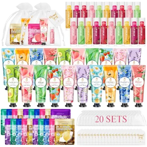 Set de Regalo Mujer Skincare, 100 Piezas Set de Cuidado Facial para Mujeres,Cremas de Manos, Bálsamos Labiales, Parches Ojos, Cuidado de la Cara, Regali para Cumpleaños Fiestas Spa Navidad