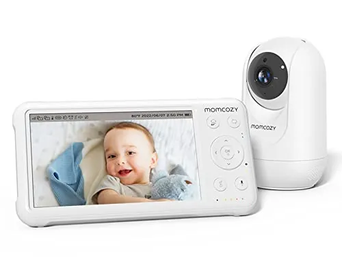 momcozy Camara Vigilancia Bebe, Conexión FHSS Sin WiFi con Pantalla 5" FHD