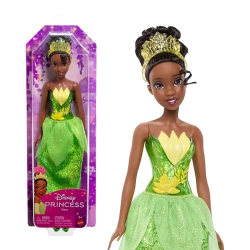 Mattel Disney Princess Tiana Muñeca princesa película Tiana y el sapo, juguete +3 años (HLW04)
