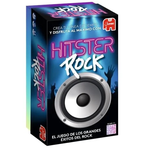 Hitster Rock - Juego musical para adultos - Juego de fiesta (ES) | Juego musical para adultos (+16 años). Escanea cartas con la app y ordena las canciones por año de lanzamiento.