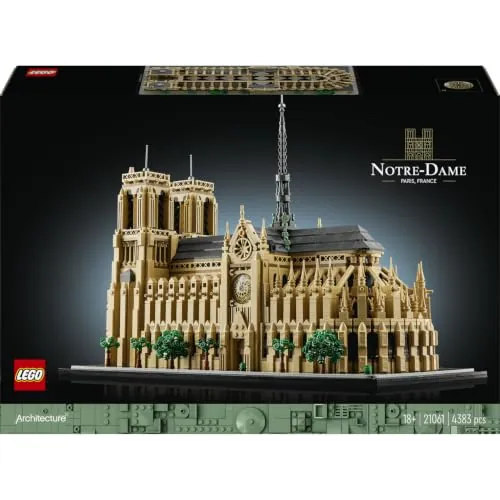 LEGO Architecture Notre Dame de París 21061 | Set para adultos, maqueta de catedral de Notre Dame, recuerdo de historia de Francia, regalo de cumpleaños, 4383 piezas