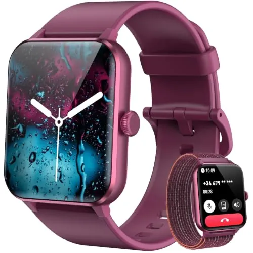 Blackview Smartwatch Mujer (Realizar/Recibir Llamadas), 1.85" Reloj Inteligente Mujer - Pulsómetro/Oxímetro/Sueño, Whatsapp Mensajes, Pulsera Actividad - 100+ Modos Deportivos, Podómetro, Android iOS