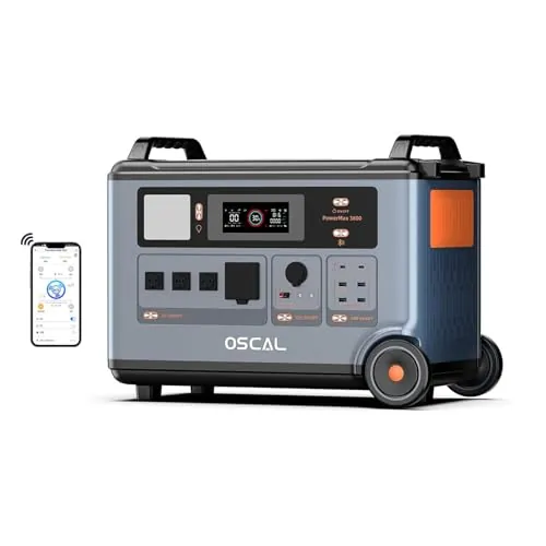 3600W (7200W Pico) 3600Wh Estación de Energia Portatil, PowerMax 3600SE | Carga Rápida 1h, Batería LiFePO4, UPS, 14 Puertos, Generador Solar, Power Station para Camping, Caravana, Hogar