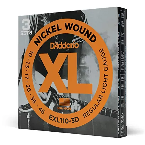 D'Addario XL Nickel EXL110-3D Cuerdas Guitarra 10-46, 3 Juegos