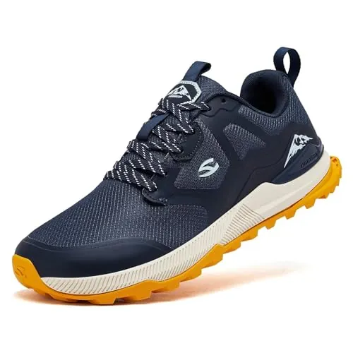 HOBIBEAR Zapatillas de Trail para Hombre Trail Running Shoes | Trekking | Senderismo | Zapatillas Antideslizantes de Dedo Ancho, turquesa, 41 EU