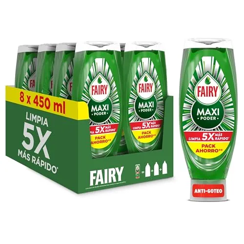 Fairy MaxPower Líquido Lavavajillas 8 x 450ml