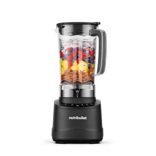 nutribullet Power Core™ Blender – Batidora de Vaso con Jarra XL de 2,1 L, Smoothies y Hielo Picado, 3 Velocidades + Pulse, Programa Smoothie Automático, 1200 W, Negro (NBF430MB)