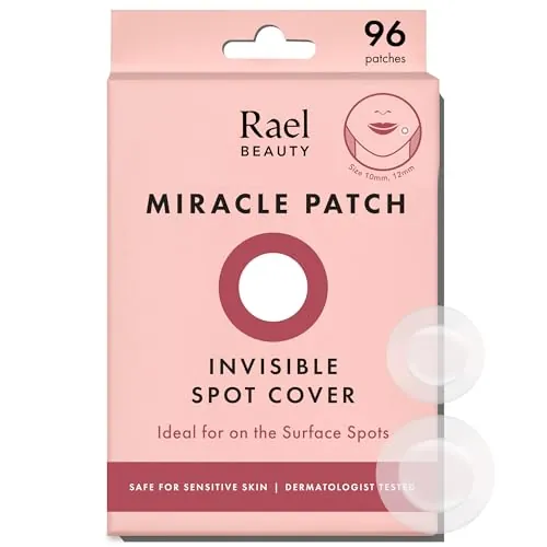 Rael Parches Para Granos, parches acne, pimple patches, parche hidrocoloide, parche absorbente de granos, tratamiento de manchas para el cuidado de la piel, adhesivo facial, 2 tamaños (96 unidades)