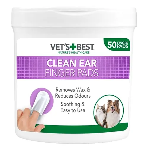 Vet's Best Almohadillas de Limpieza de oído Natural para Perros 50 Unidades 160 g