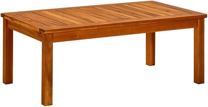 vidaXL Mesa de Centro de Jardín Auxiliar Consola Mesita Salón Lateral Café Sofá Sala de Estar Muebles Mobiliario 90x50x36 cm Madera Maciza de Acacia