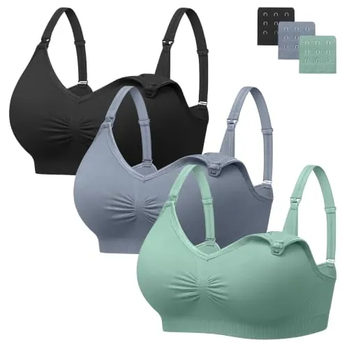 HBselect Sujetador Lactancia Mujer 3Pack Sujetadores Lactancia Sin Aros