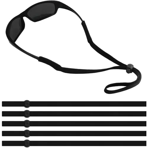 Qufiiry 5 Piezas Cordones para Gafas, Ajustables para Gafas Deportivas, Cuerda de Gafas Antideslizante, Cordones para Gafas de Sol y Gafas Deportivas, Cinta para Gafas para Niños Hombre Mujer
