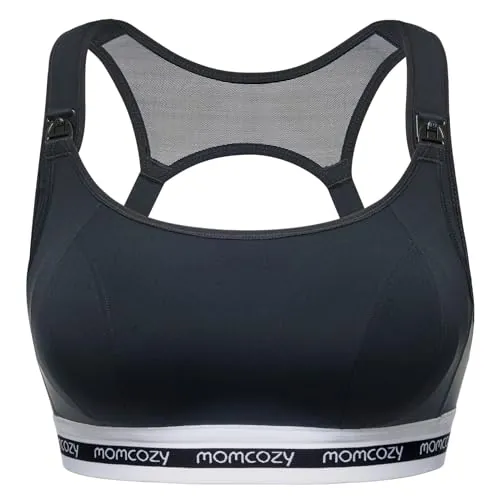 momcozy Sujetador Lactancia Deportivo, Brasier de Maternidad de Bajo Impacto Sujetadores Lactancia Suave y Sin Aros con Copas Acolchadas