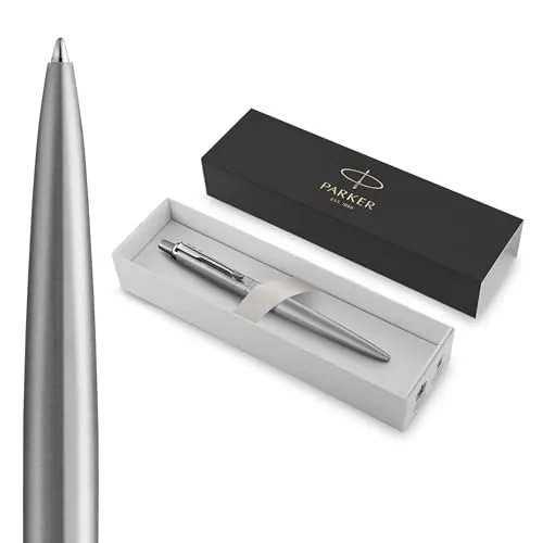 Parker Jotter XL bolígrafo | acero inoxidable monochrome | punta mediana | tinta azul | en estuche de regalo