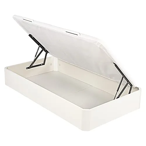 What The Sleep | Canapé Juvenil Apertura Lateral | 105x190 | Blanco | Entrega, Montaje y Retirada Usado Incluido | Apto Todos Colchones I Altura 32 cm | Esquinas Redondeadas | Storage Bed