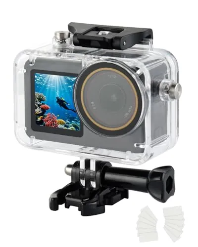 UTEBIT - 50 M/164 FT Funda Impermeable para cámara dji Osmo Action 5/4/ 3, Carcasa de Buceo para cámara de acción con Accesorios de Montaje (Transparente)