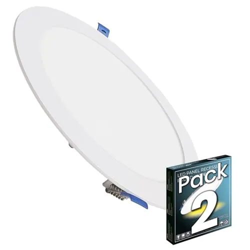 LED ATOMANT Pack 20x Downlight LED Panel Extraplano Redondo 220mm 20W, 1800 lumenes, Color Luz Neutra (4500K), Corte estandar 200mm, Driver incluido