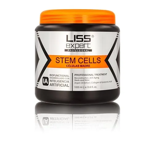 Liss Expert Tratamiento suavizante de células madre (33.8 oz) Alisado Células Madre – Keratina Orgánica Y Aceite De Argán – Para Una Reparación Y Brillo Sin Frizz – Alisado Profesional (Extra Grande)