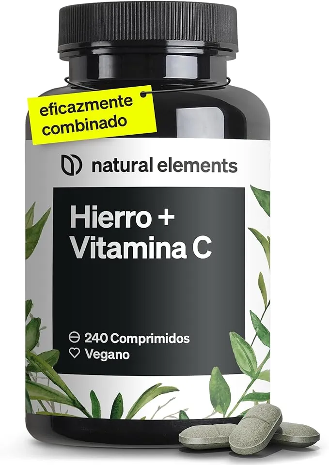 Suplemento de Hierro con 40mg Vitamina C – bisglicinato de hierro – 240 comprimidos veganos – complejo de quelato de buena tolerancia – alta dosificación, sin aditivos innecesarios﻿