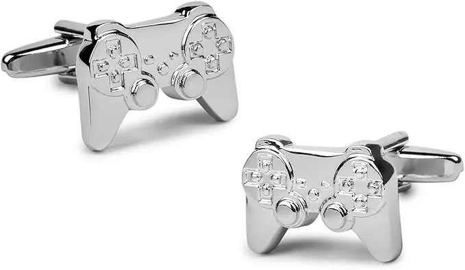 Gemelos para Camisa Mando de Videojuegos Acero Gemelos Originales Para Camisas | Para Hombres y Niños | Regalos Para Bodas, Comuniones, Bautizos y Otros Eventos