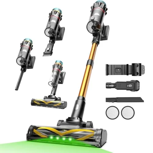 Vexilar Aspiradora sin Cable V14Pro 60kPa/1L/60Min, Multiusos Accesorios,Autoportante,Batería Extraíble,Ligero,Fácil Maneja,Aspirador Escoba Vertical para Suelos/Alfombras/Pelos/Coche