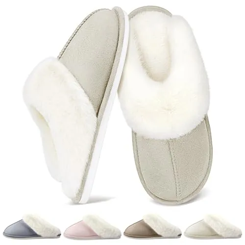 QQSQ Zapatillas de Estar por Casa Mujer Hombre Invierno Cálido Casa Peluche Pantuflas Comodas Caliente Zapatos de Algodón Confortables Antideslizante Interior Exterior
