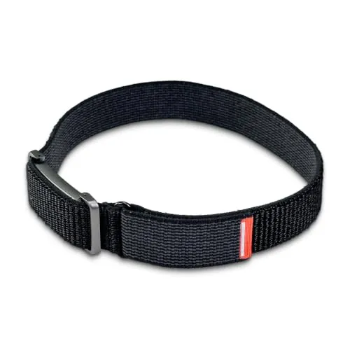 TingYR Banda de Bíceps Compatible con Google Fitbit Air, 42cm Nylon Brazalete Deportivo para Brazalete con Funda Metálica, Gimnasio y Fitness. Negro