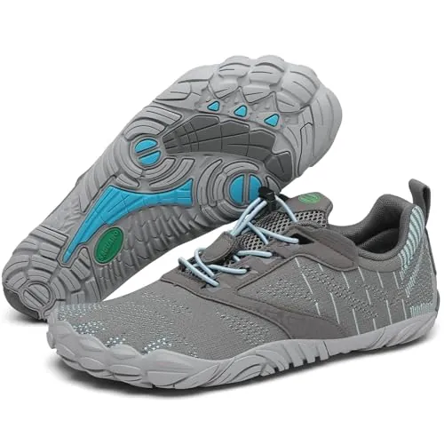 SAGUARO Mujere Barefoot Trail Running Shoes Hombre Zapatos Descalzos para Exterior Interior Gris brumoso 37 EU