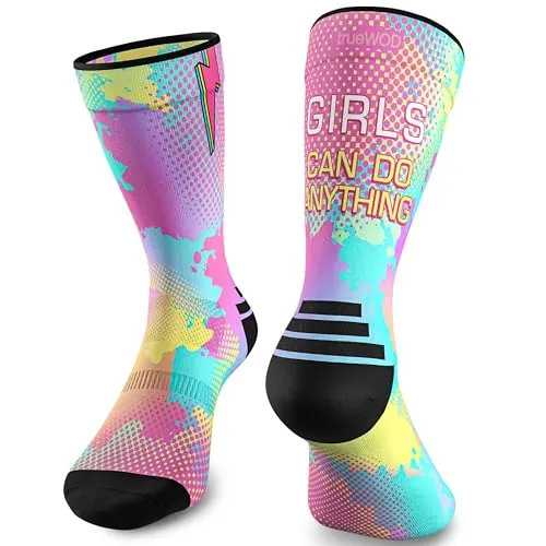 trueWOD Calcetines Running Hombre Mujer Crossfit Ciclismo Trail Running Padel Correr Calcetines Deporte Divertidos Antiampollas Sin Costuras Compresion Transpirables Ligeros Resistentes