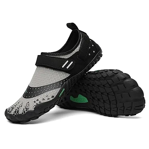 SAGUARO Hombre Barefoot Zapatillas Minimalistas Mujer Antideslizante Zapatos Barefoot para Zero Drop Soles Chorro Gris,Gr.44
