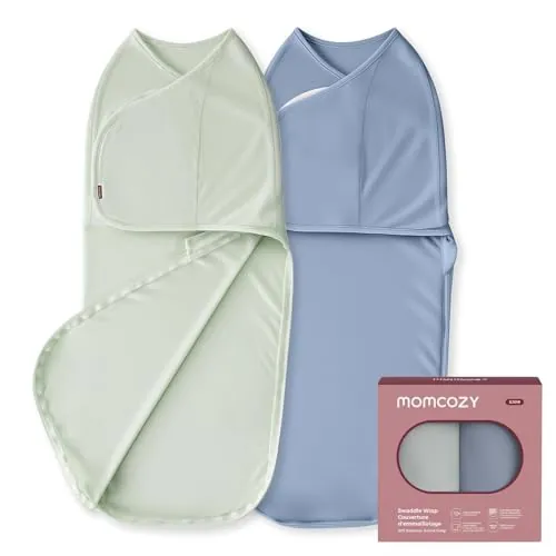 momcozy Saco para bebé de 0 a 3 Meses, Cierre silencioso, para Padres recién Nacidos, Reduce el Reflejo de Miedo, indispensable para recién Nacidos de 0 a 3 Meses, Paquete de 2, geometría y Estrellas