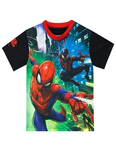Marvel Camiseta de Manga Corta para niños El Hombre Araña Multicolor 4-5 Años