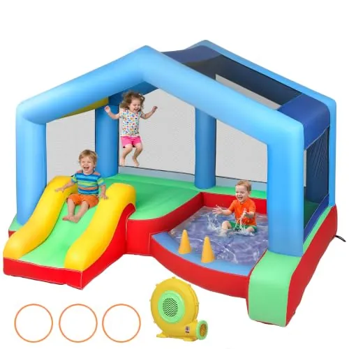 AIYAPLAY Castillo Hinchable para Niños con Soplador Tobogán 290x230x200cm