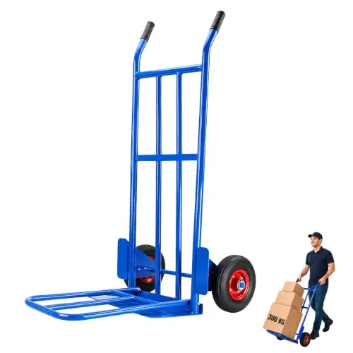 Carretilla de Mano 300 kg, Carro de Carga Profesional con Ruedas