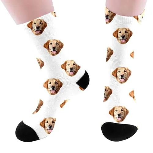 Genérico Calcetines Personalizados con Fotos Texto Bonito y Acogedor Calcetines Divertidos Regalo Original para Papá Regalos para Hombre y Mujer Idea de Regalo Personalizada Para Cumpleaños y Navidad