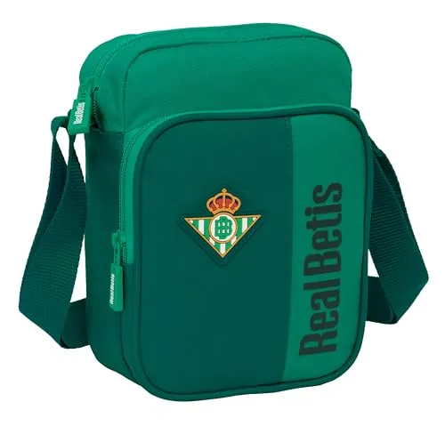 Safta REAL BETIS BALOMPIÉ - Bandolera con Bolsillo Exterior, Maletín Portatodo, Bandolera, Cómoda y Versátil, Calidad y Resistencia, 16x6x22 cm