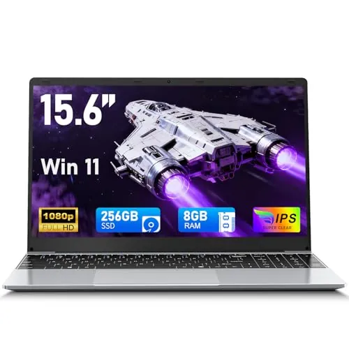 FUNYET 2026 Ordenador Portátil 15.6 Pulgadas Win 11 Portátil 8GB RAM 256GB SSD TF 1TB FHD 1920×1080 Celeron N4000 hasta 3,4 GHz Laptop Soporte 2.4G+5G WiFi BT 5.0 USB 3.0 HDMI Mini Puerto Multimedia