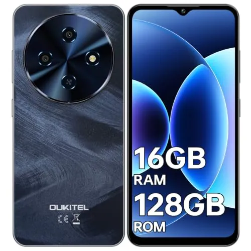 OUKITEL C5 Moviles Baratos y Buenos 16GB +128GB, 6.56" Pantalla Smartphone