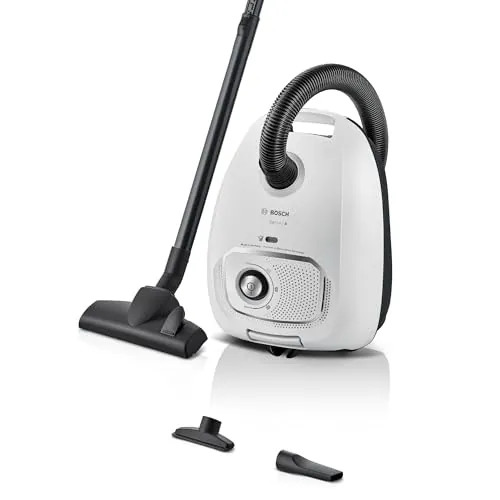 Bosch - Aspirador con Bolsa, Serie 4, Volumen XL de Bolsa de Polvo, Boquilla para Ranuras y tapicería, Blanco, BGB41WH1