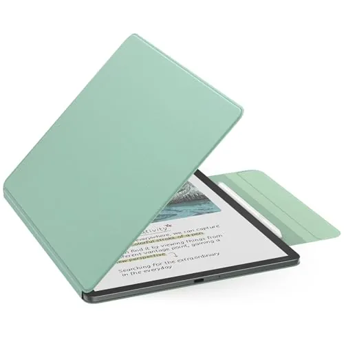 MoKo Funda Magnética para Kindle Scribe 11" (3ª Generación),Verde Agave | y Kindle Scribe Colorsoft (1ª Generación), Funda de Folio Premium de PU con Cierre de lápiz y Auto Sueño/Estela